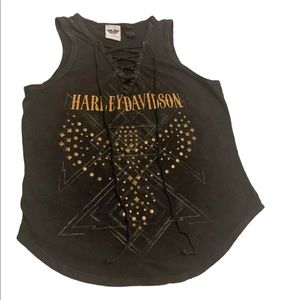 Black tanktop. Harley Davidson. Size Large